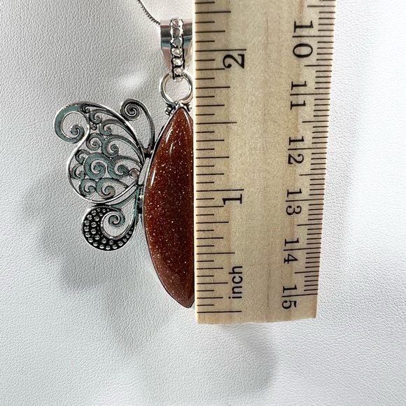 Goldstone 925 Butterfly Necklace - Picture 4 of 5